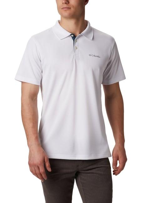columbia white regular fit polo t-shirt