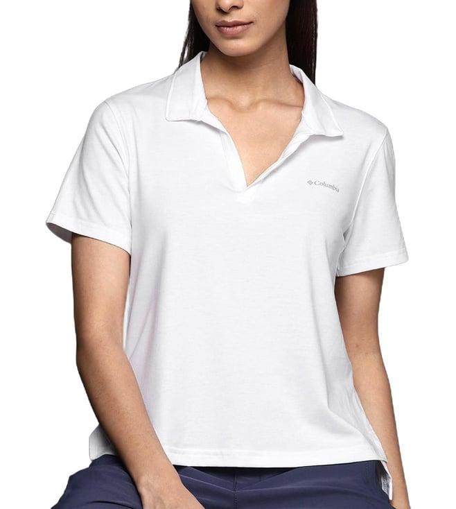 columbia white regular fit polo t-shirt