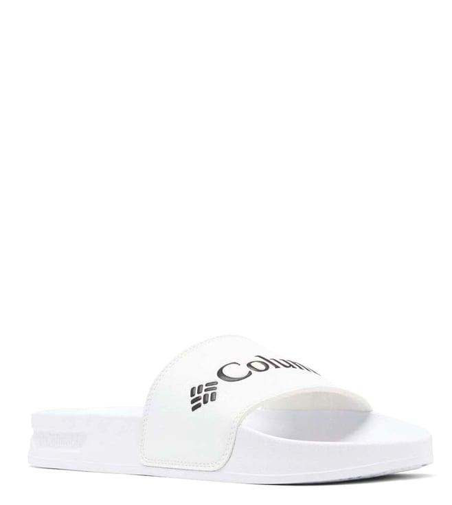 columbia women's hood river logo white slide sandals