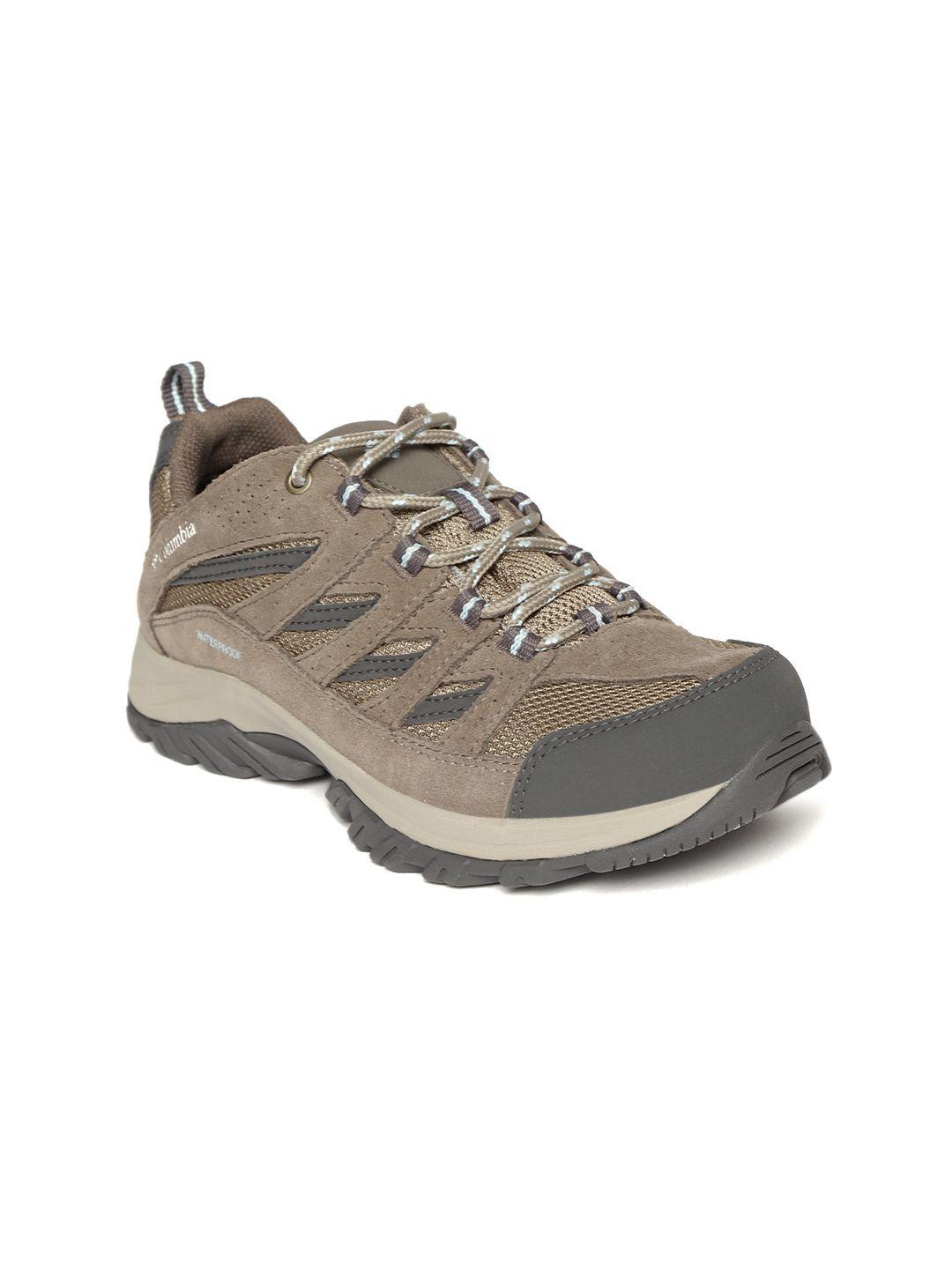 columbia women brown crestwood waterproof trekking shoes