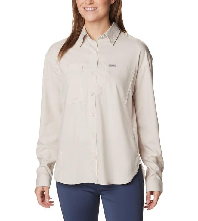 columbia women brown silver ridge utility long sleeve shirt