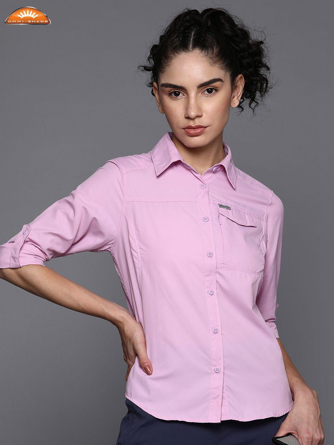 columbia women lavender casual shirt