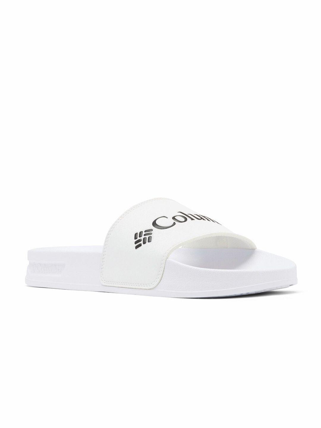 columbia women white printed sliders