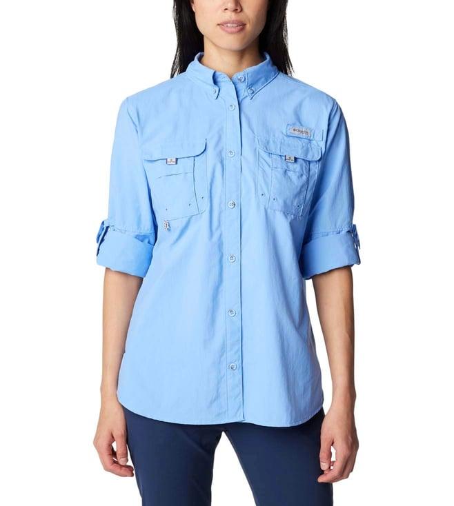 columbia womens blue womens bahama long sleeve shirt