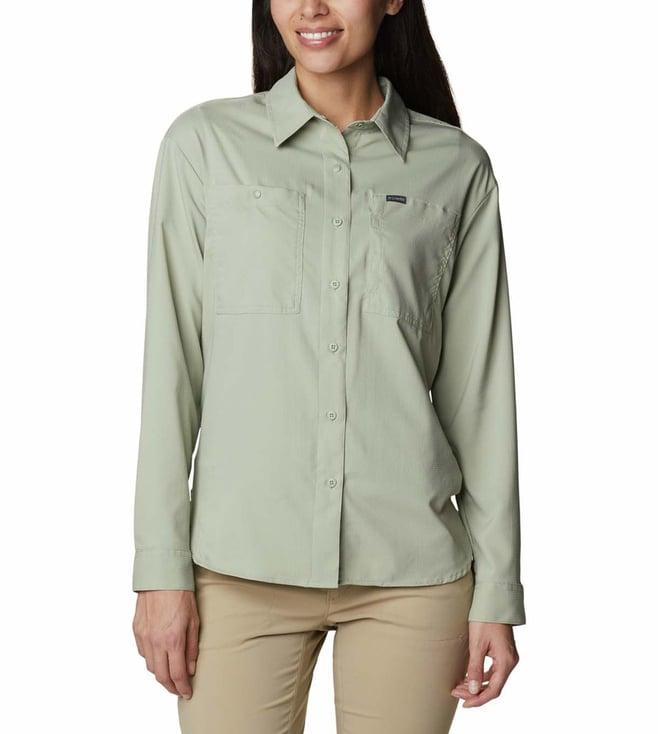 columbia womens green silver ridge utility ls shirt