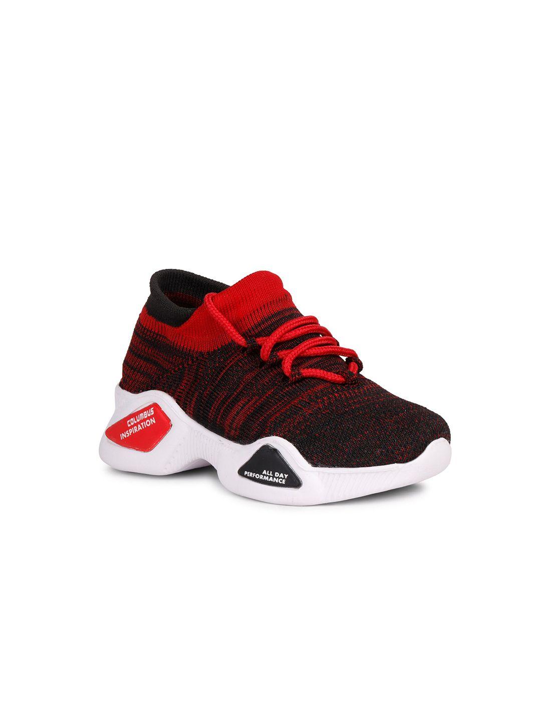 columbus kids black & red running shoe