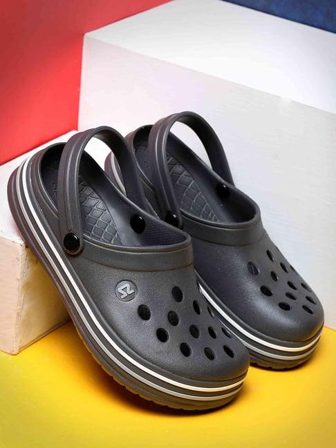 columbus men's grey back strap clogs