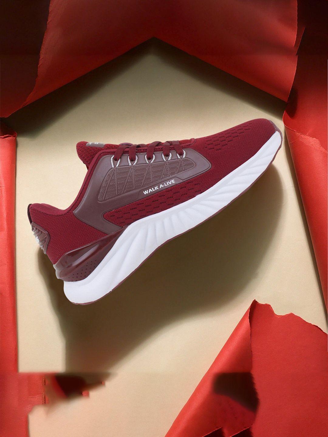 columbus men maroon mesh running shoes