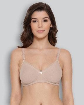 combed cotton non-wired secret support bra with detachable strap