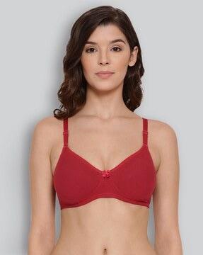 combed cotton non-wired secret support bra with detachable strap