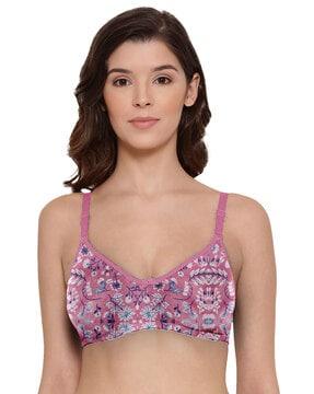 combed cotton non-wired secret support bra with detachable strap