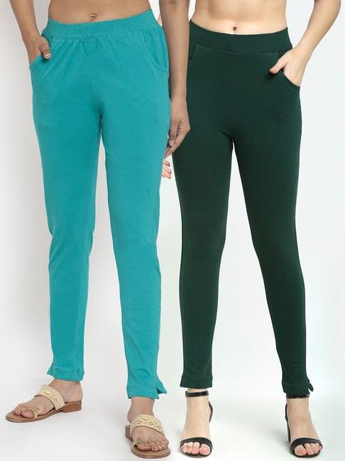 combo of 2 kurti pants of ankle length with fully elasticated waistband with two pockets.