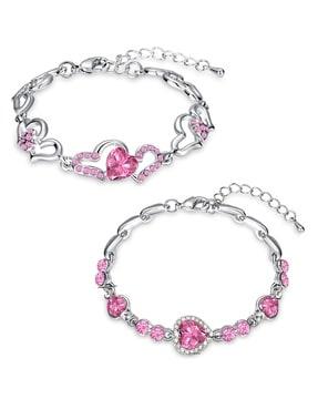 combo of heart bracelets with crystals co2104892r