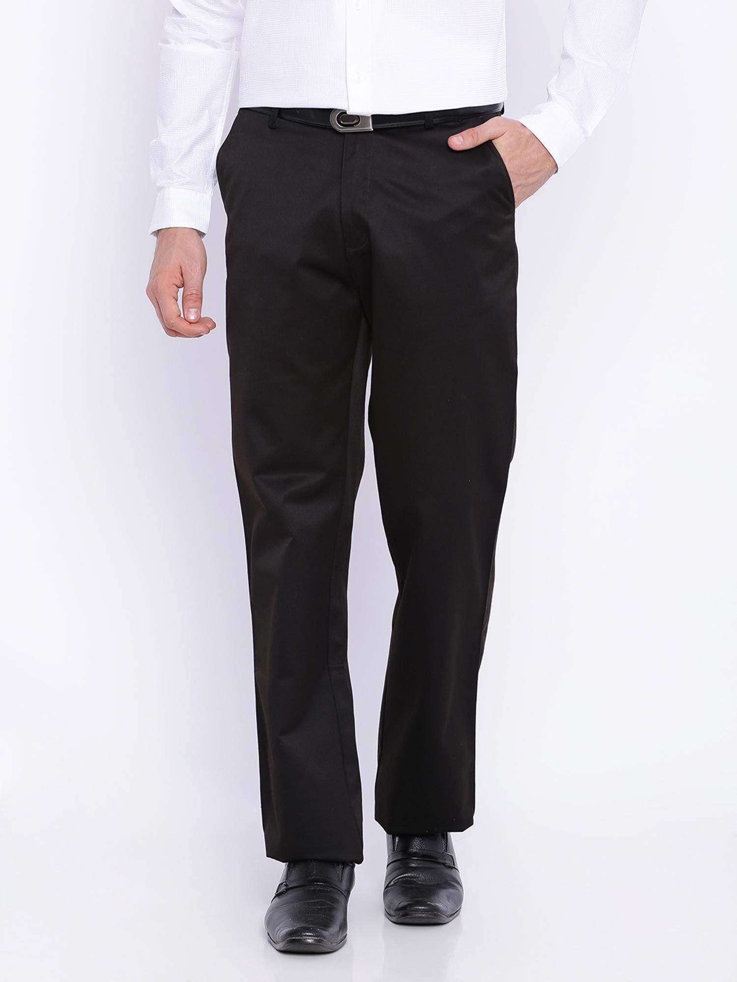 comfort fit steel grey satin weave poly cotton trousers
