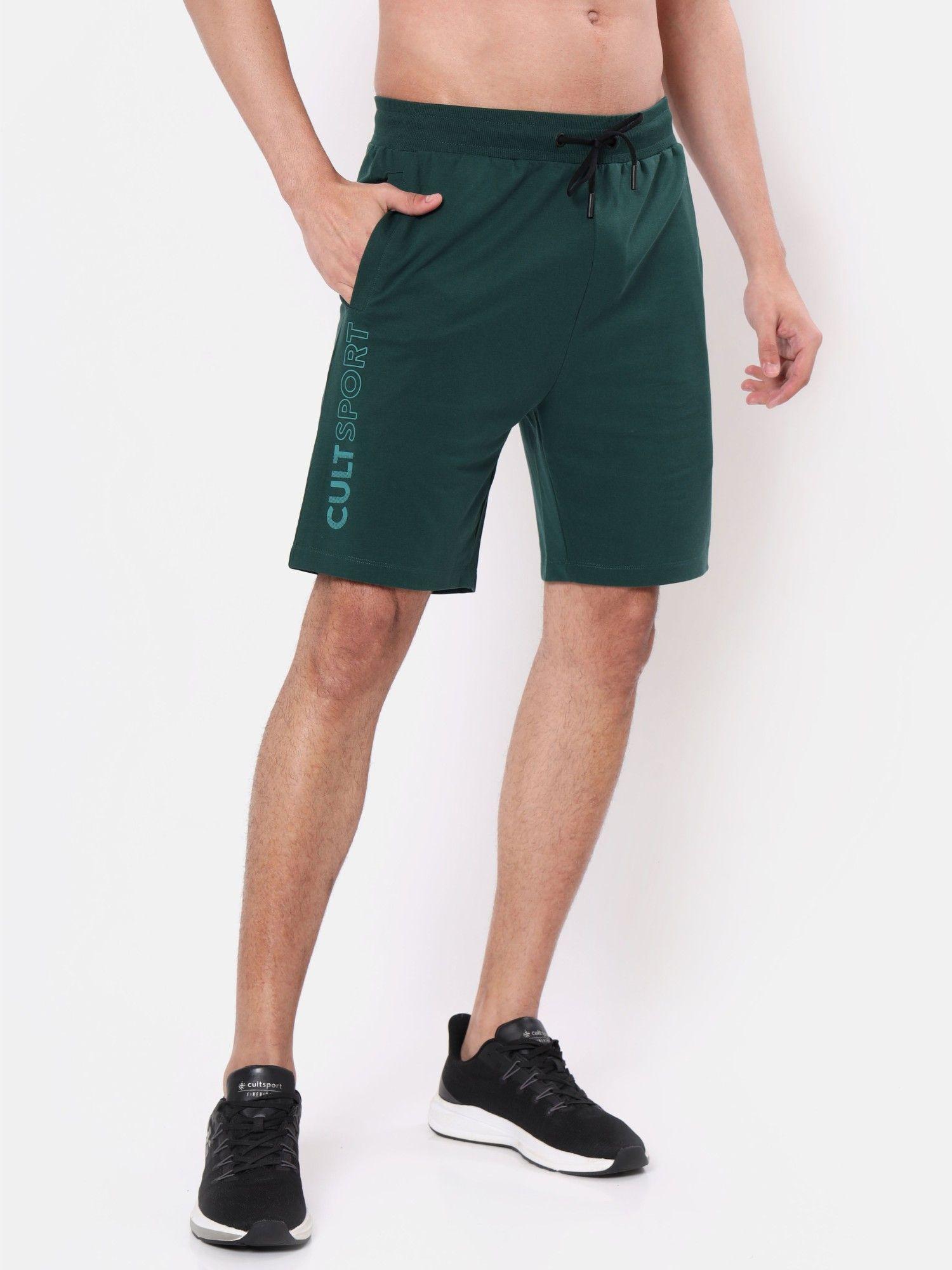 comfort solid cotton shorts with tonal print