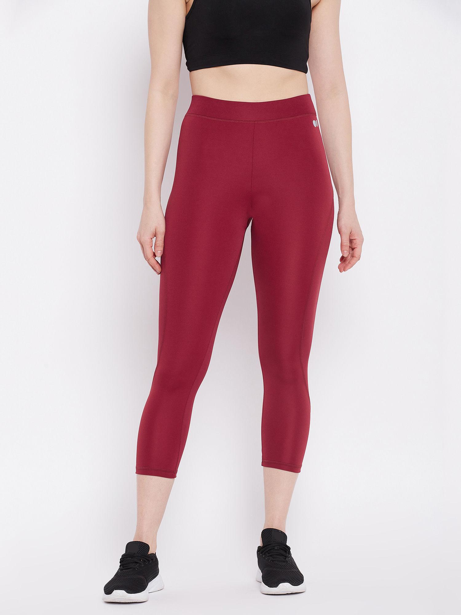 comfort fit activewear sport tights in maroon