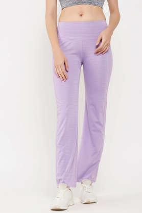 comfort fit high rise flared yoga pants in lilac with side pocket - purple