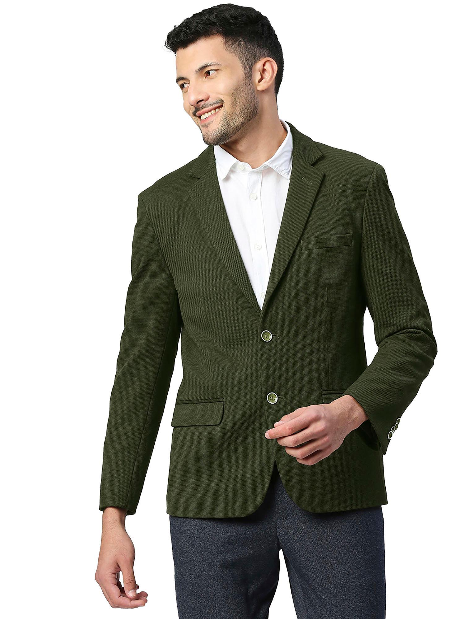 comfort fit tarmac polyester stretch knit blazer