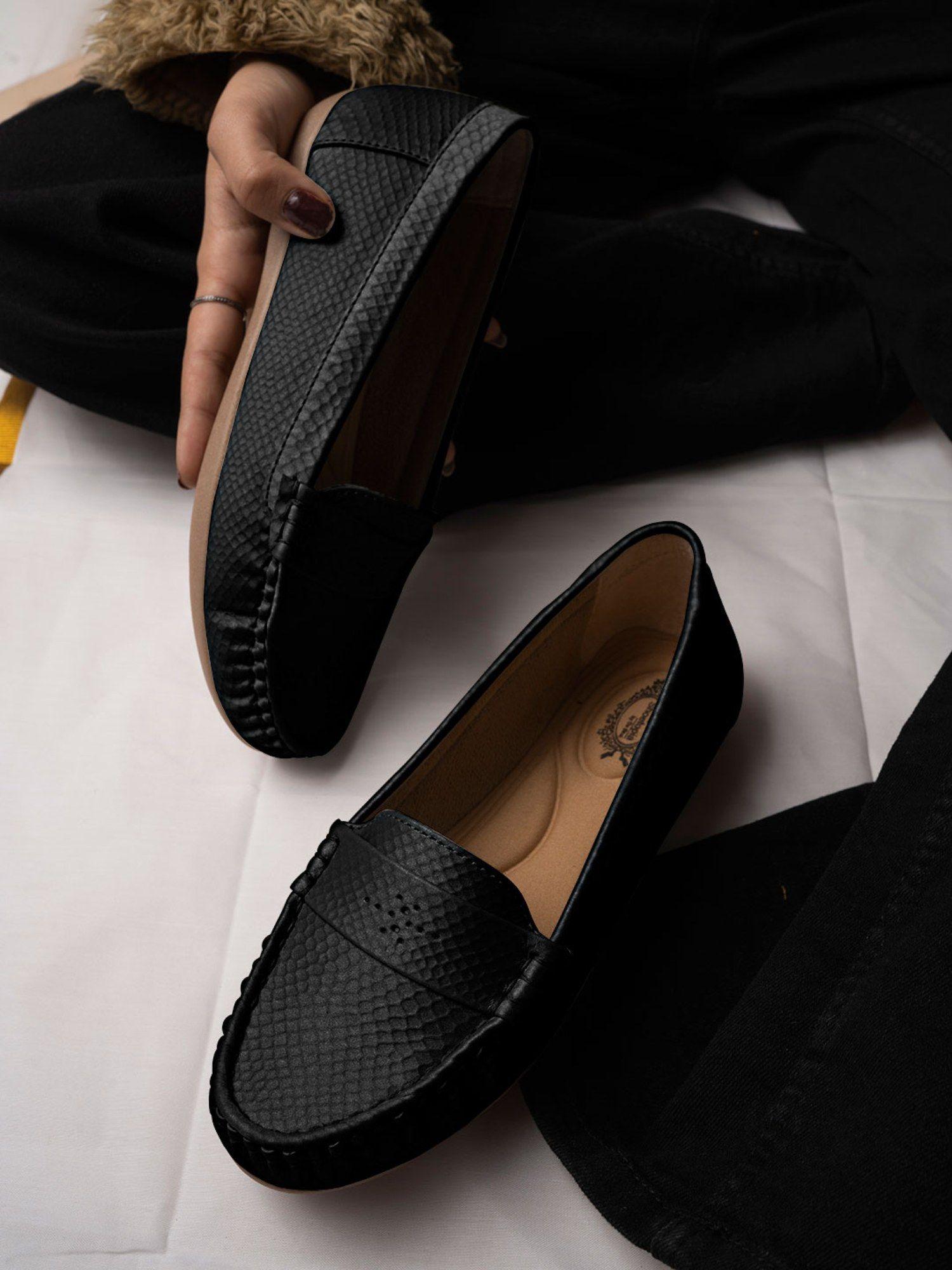 comfortable casual black loafers for girls