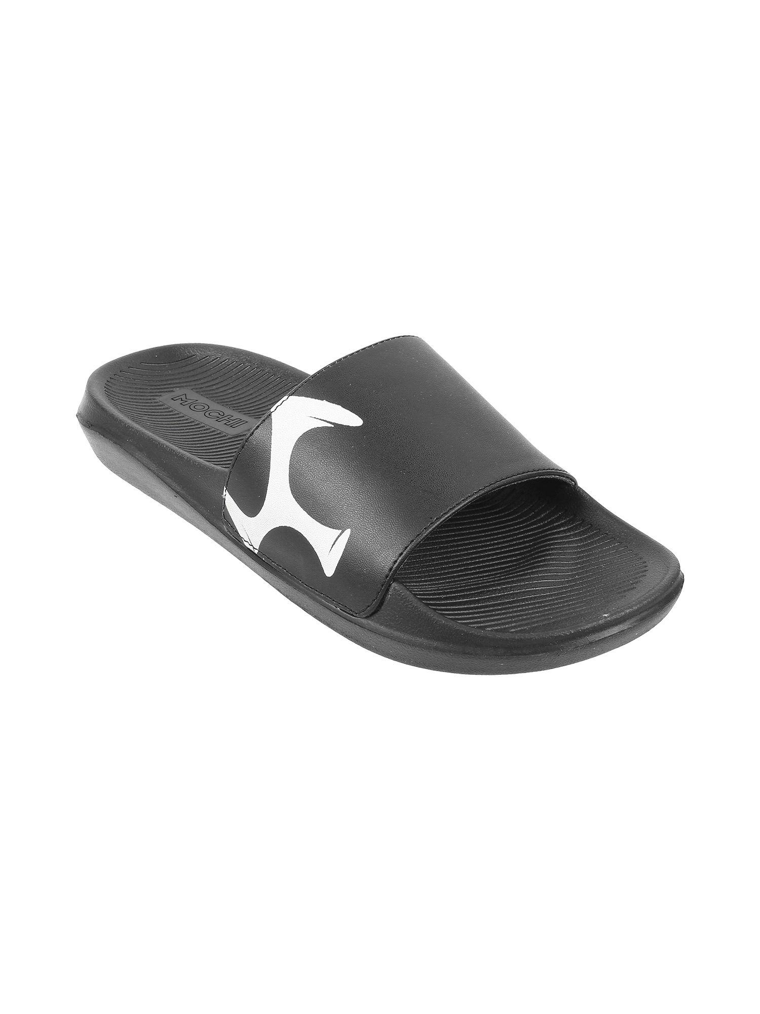 comfortable mens synthetic black sliders