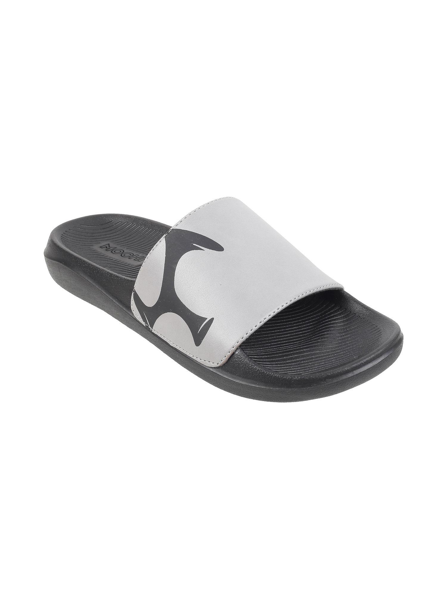 comfortable mens synthetic grey sliders
