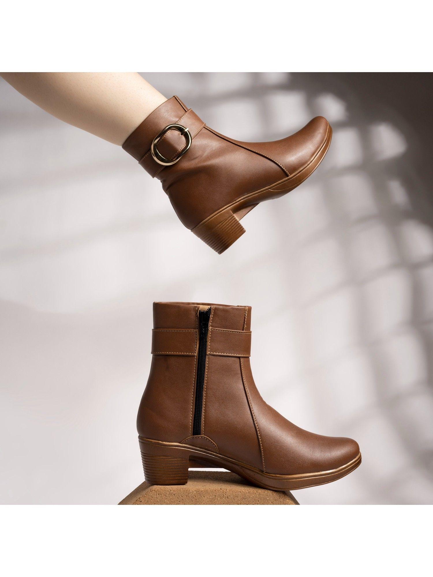 comfortable stylish tan casual boots for women