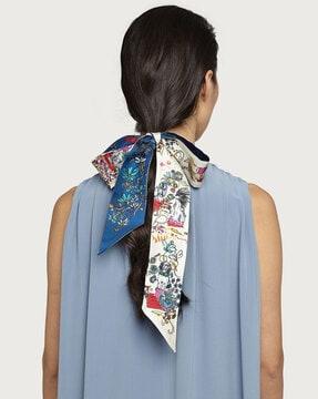 comic print silk twilly scarf