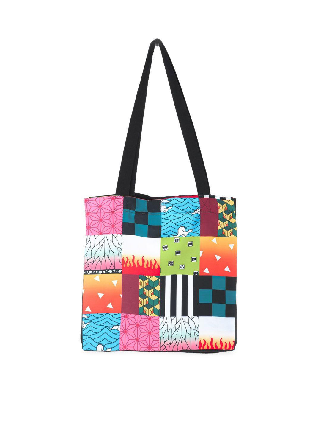 comicsense multicoloured printed shopper tote bag with tasselled