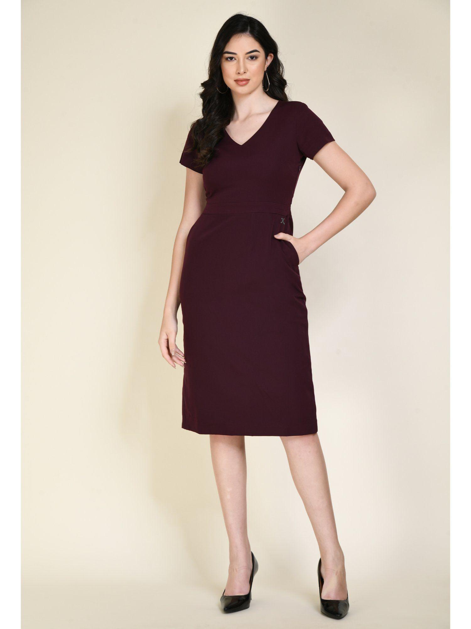 composure sheath dress - wine