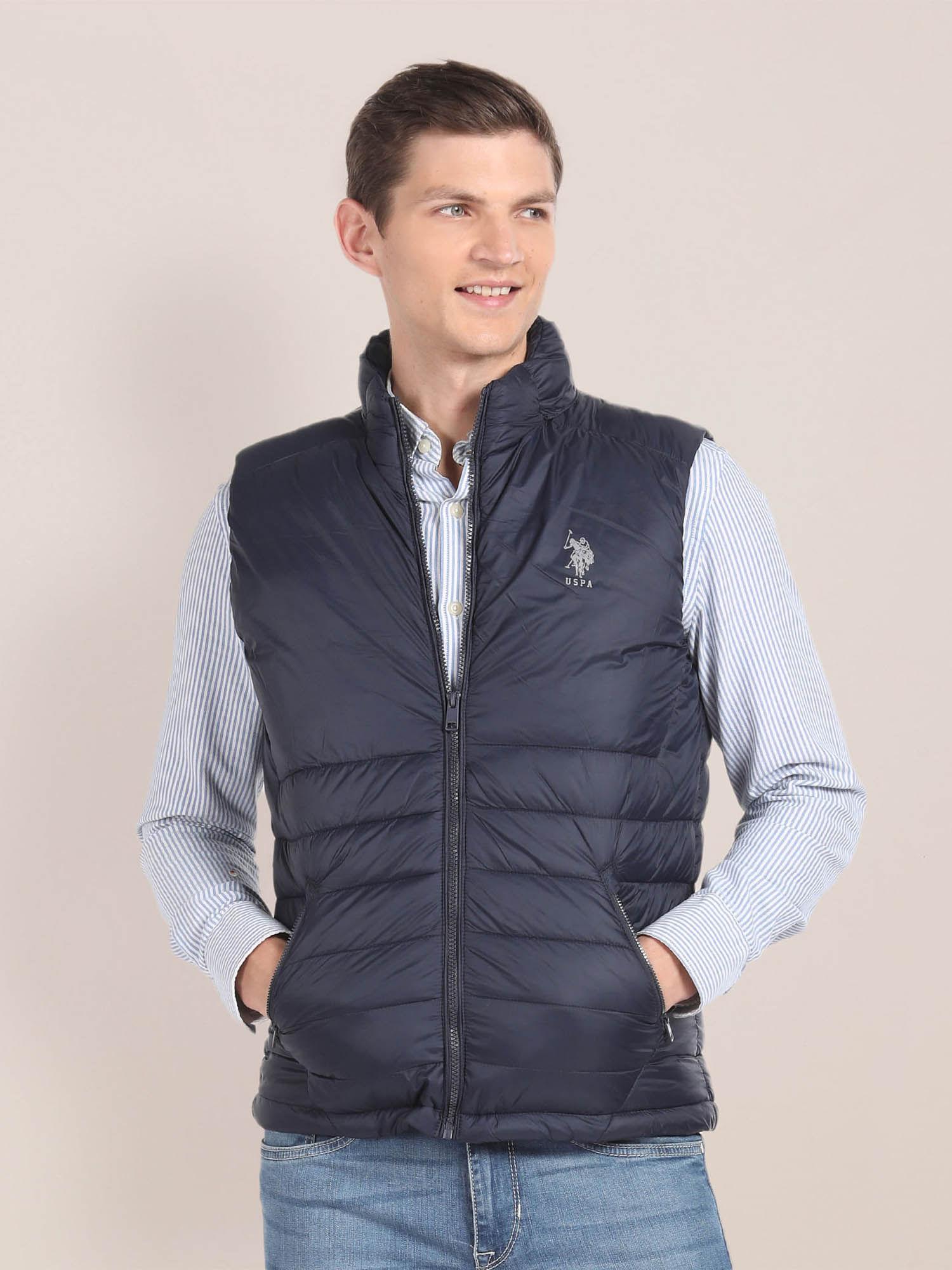 concealed hood sleeveless jacket