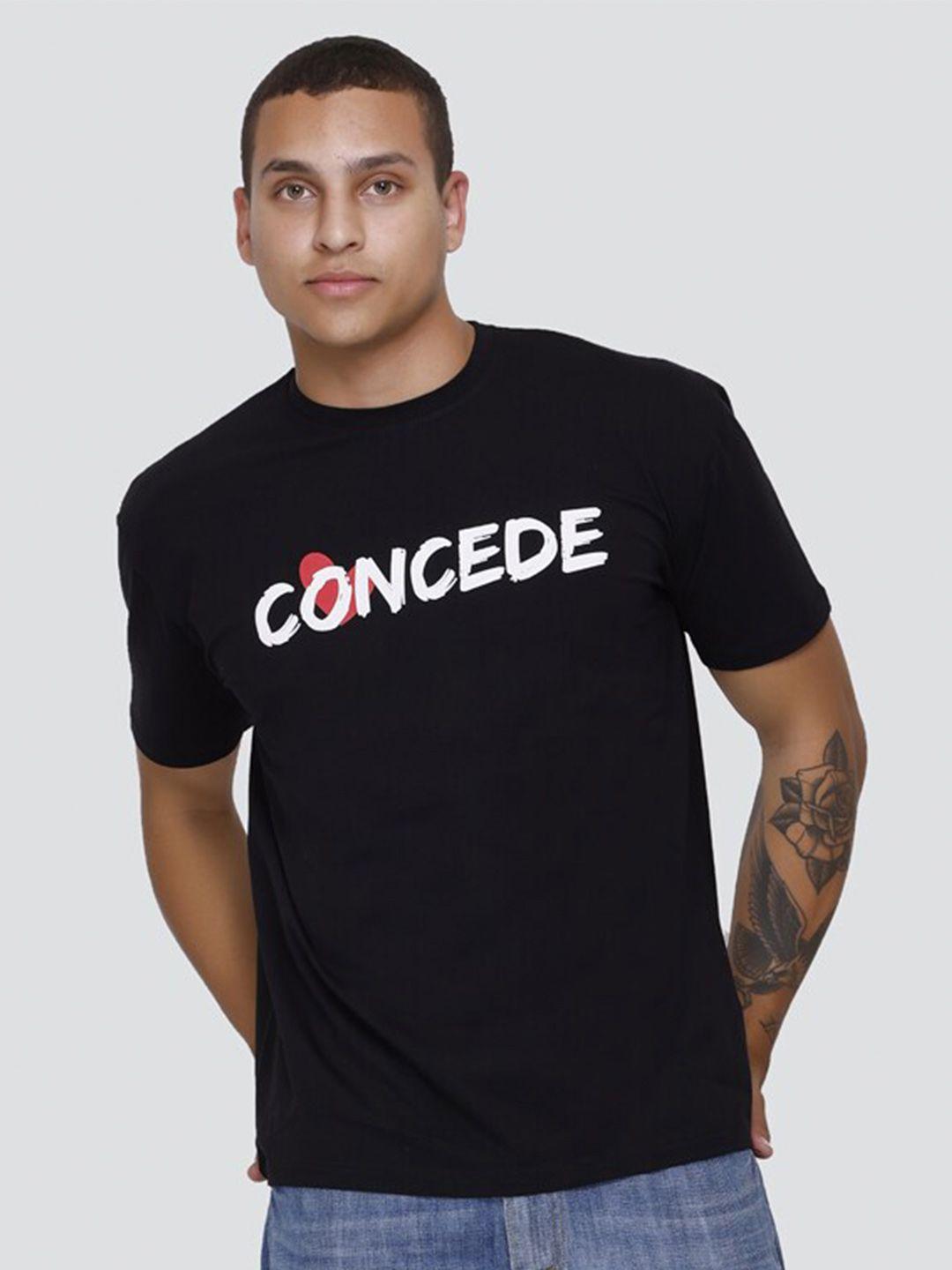 concede typography printed drop-shoulder sleeves oversized cotton t-shirt