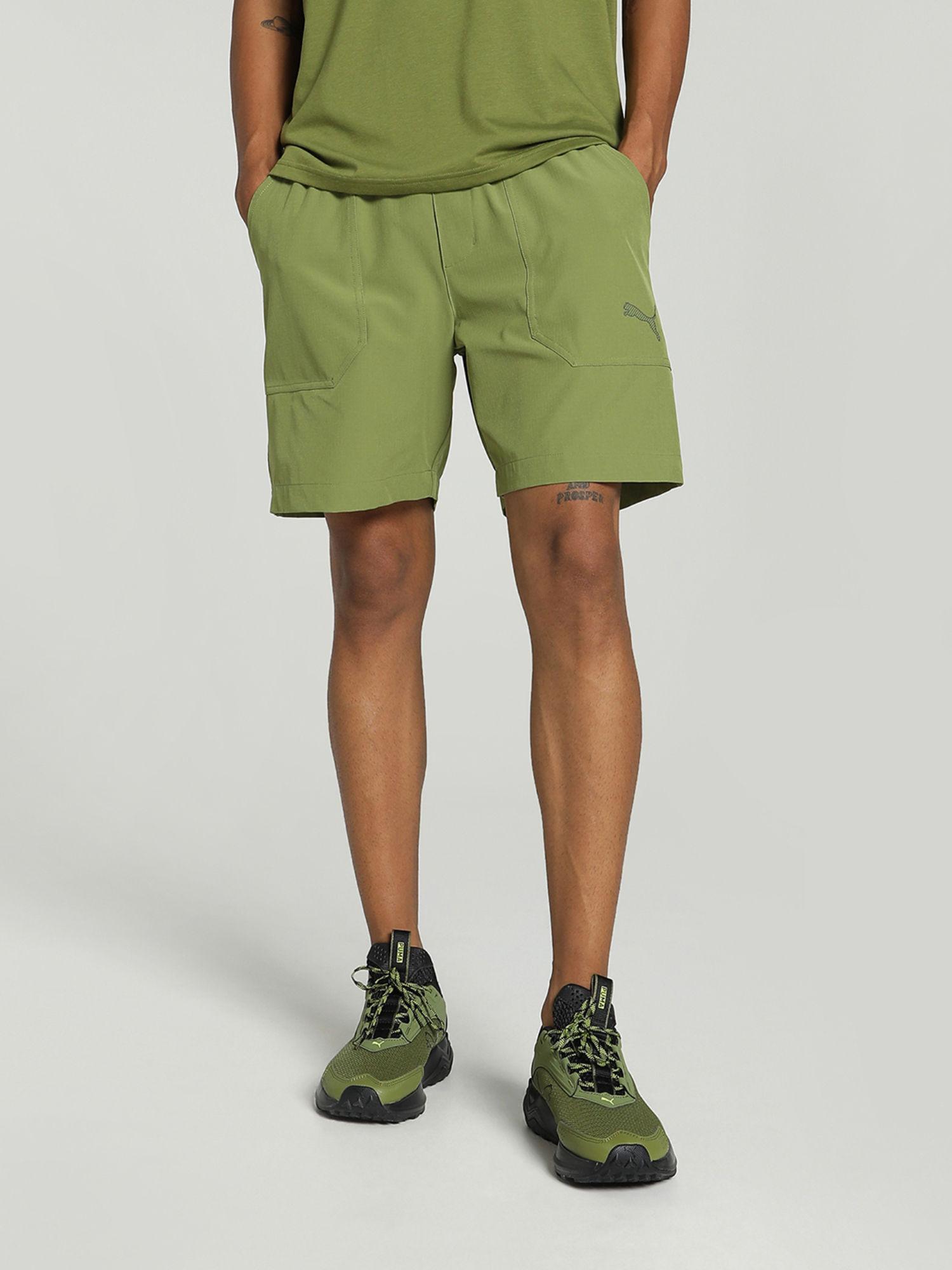 concept 8 woven mens green shorts