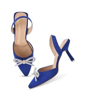 cone heeled sandals with bow accent