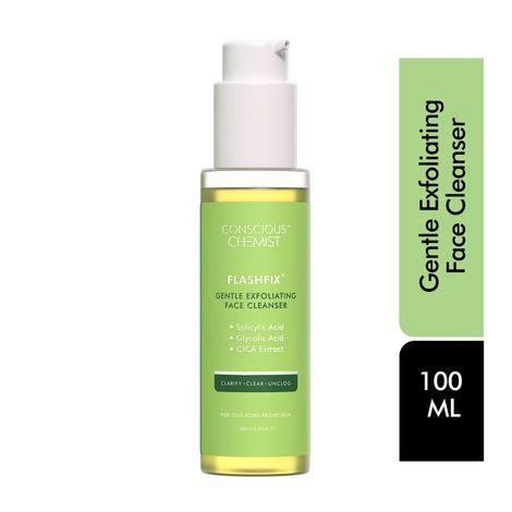 conscious chemist gentle oil control face wash for acne prone skin with aha, bha & cica extract