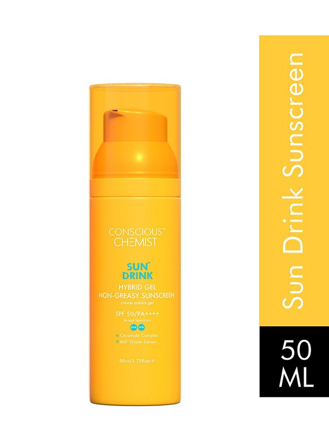 conscious chemist sun drink hybrid lightweight gel sunscreen spf50 pa++++ 50ml