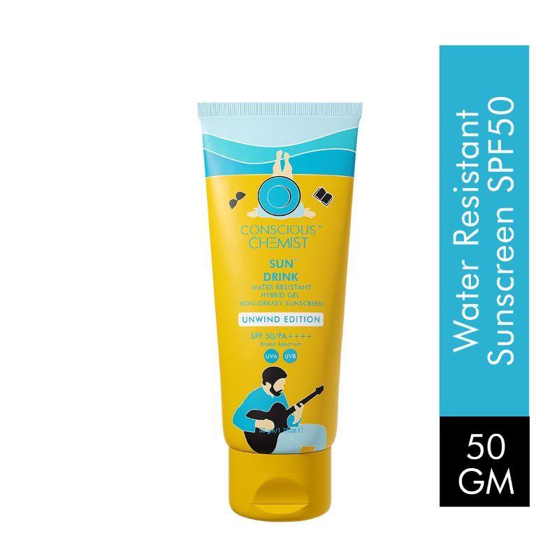 conscious chemist unwind edition sun drink with water resistant gel sunscreen spf50 pa++++