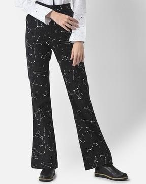 constellation print flared pants