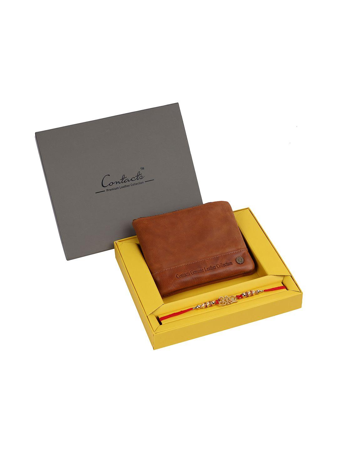 contacts men beige leather two fold wallet