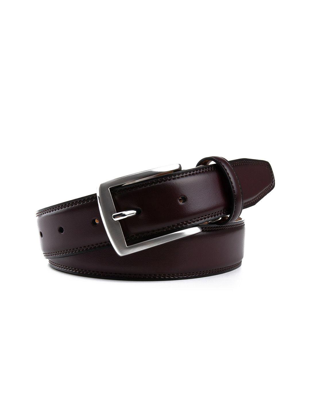 contacts men coffee brown leather belt