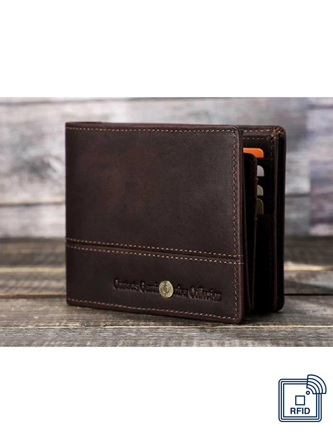 contacts men leather two fold wallet