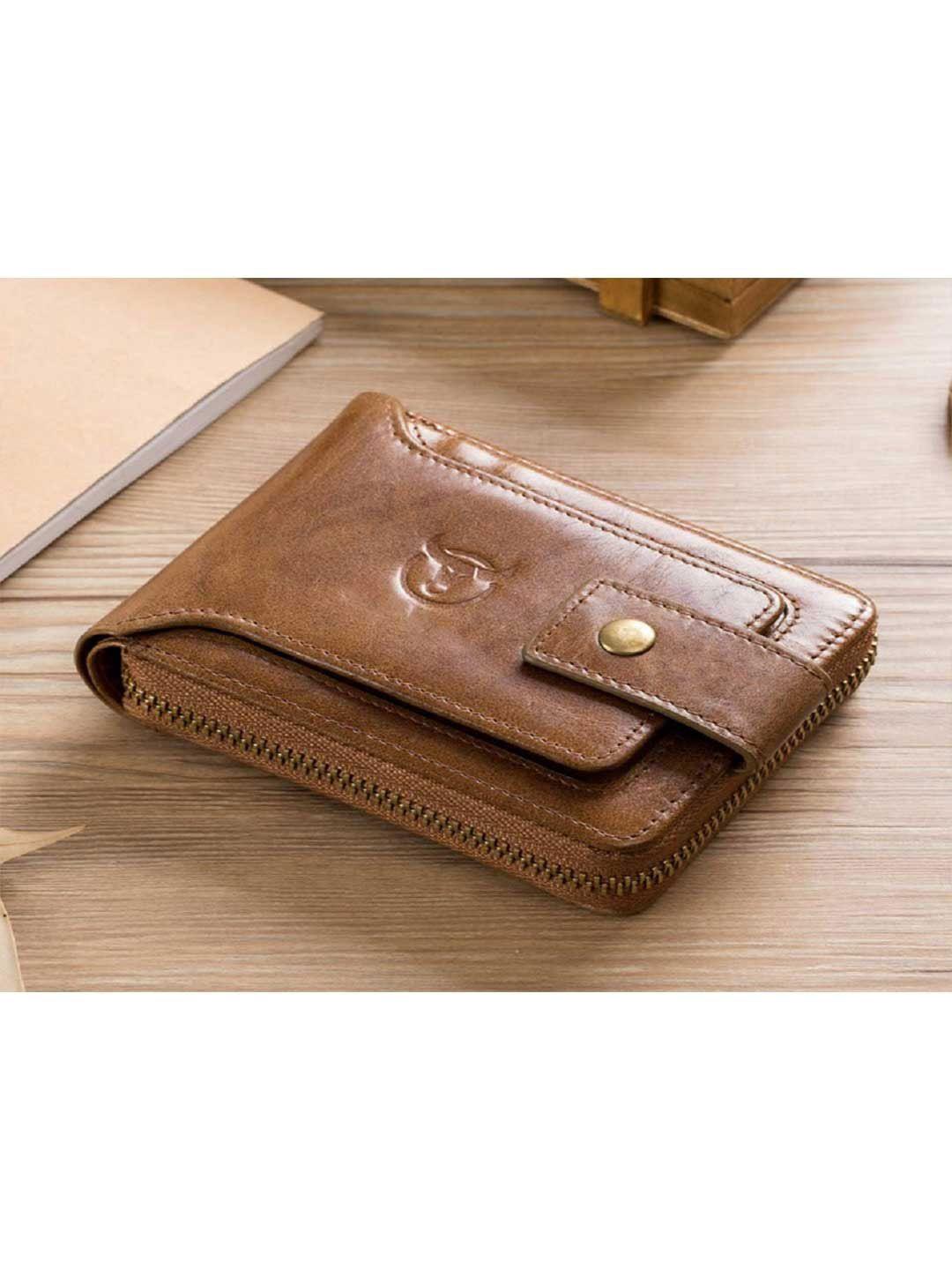 contacts men leather two fold wallet