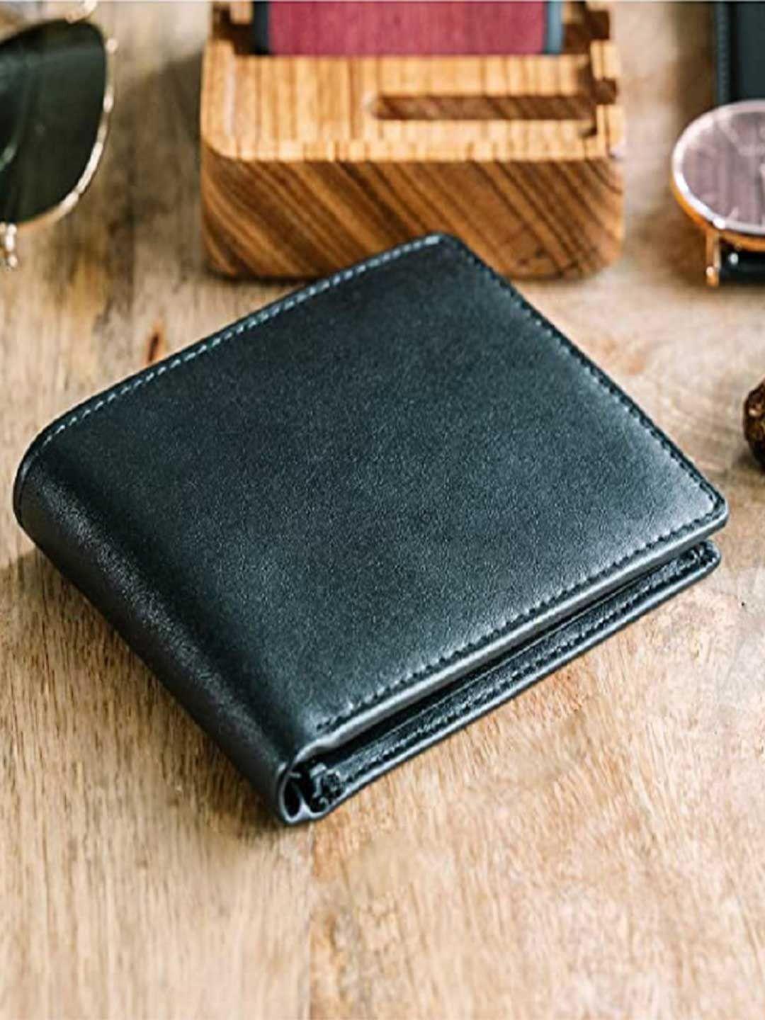 contacts men leather two fold wallet