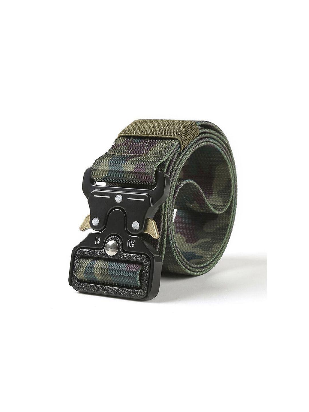 contacts men olive green & beige printed belts