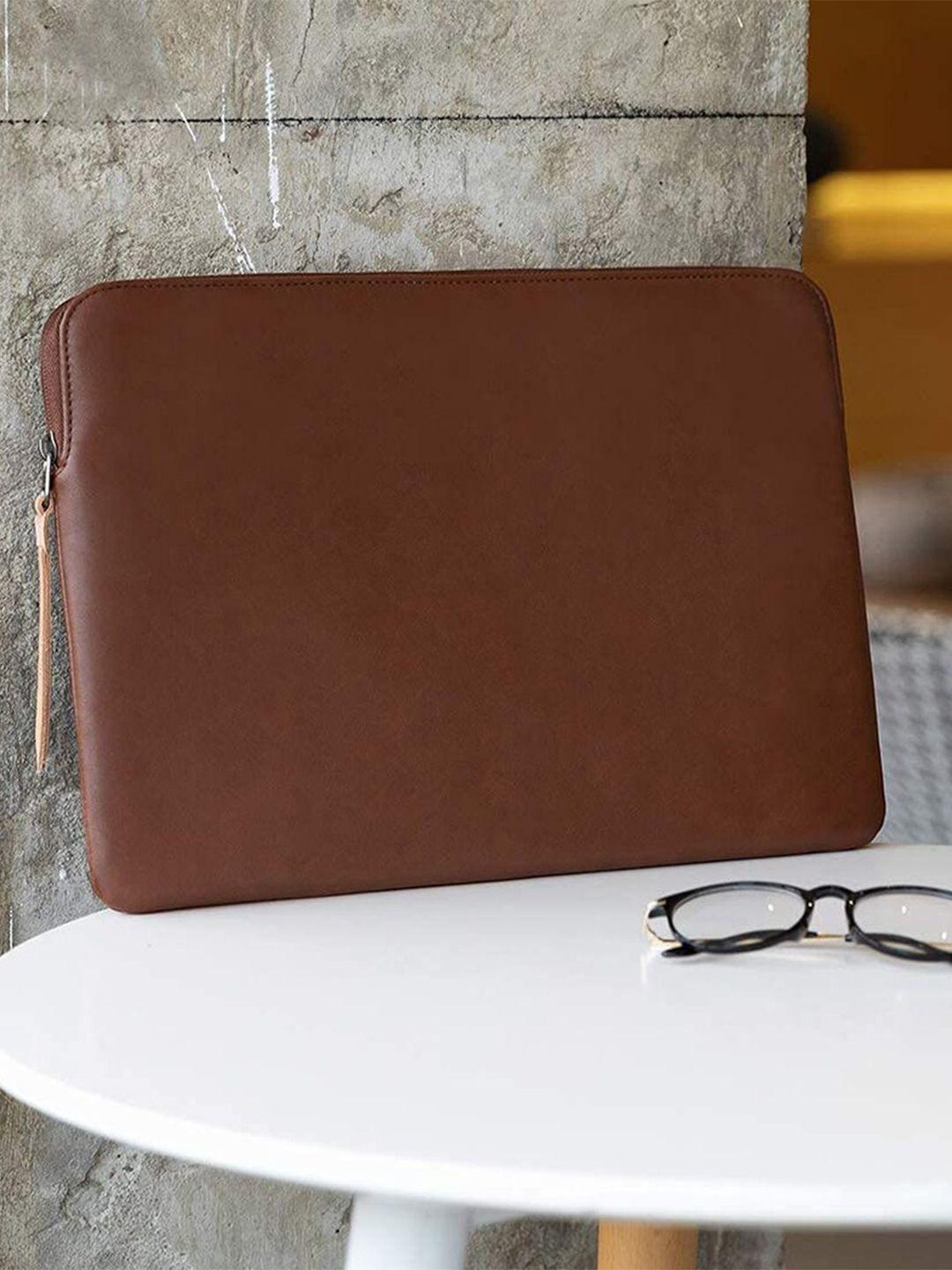 contacts unisex tan pu water resistant laptop sleeve