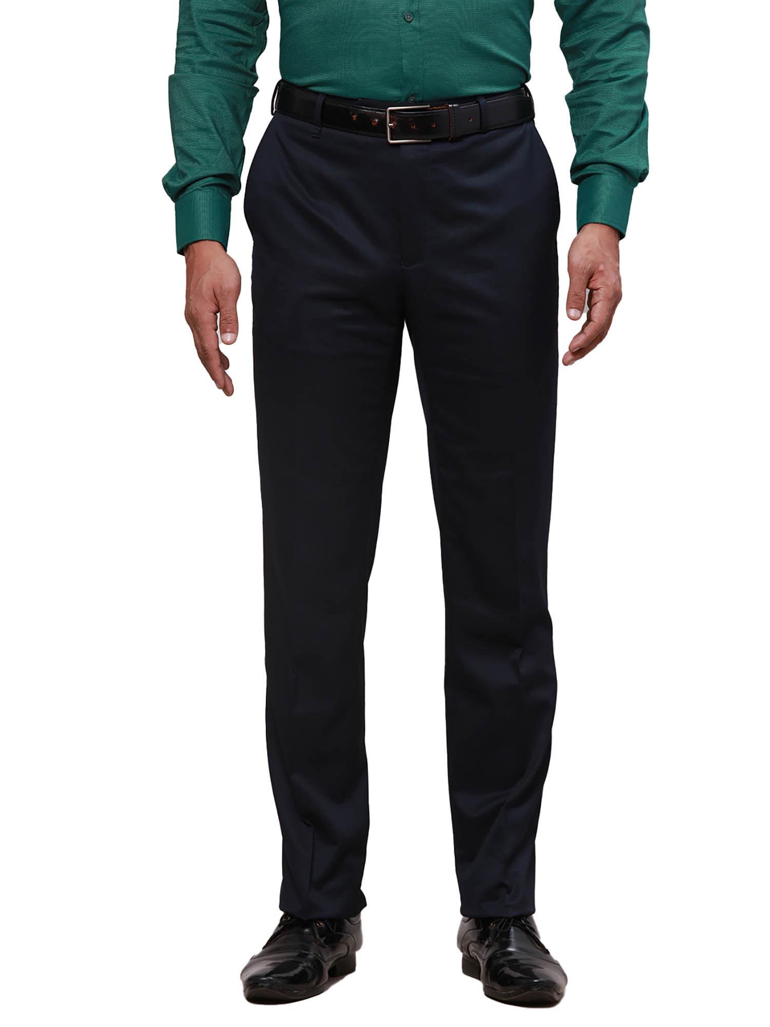 contemporary fit solid dark blue trouser