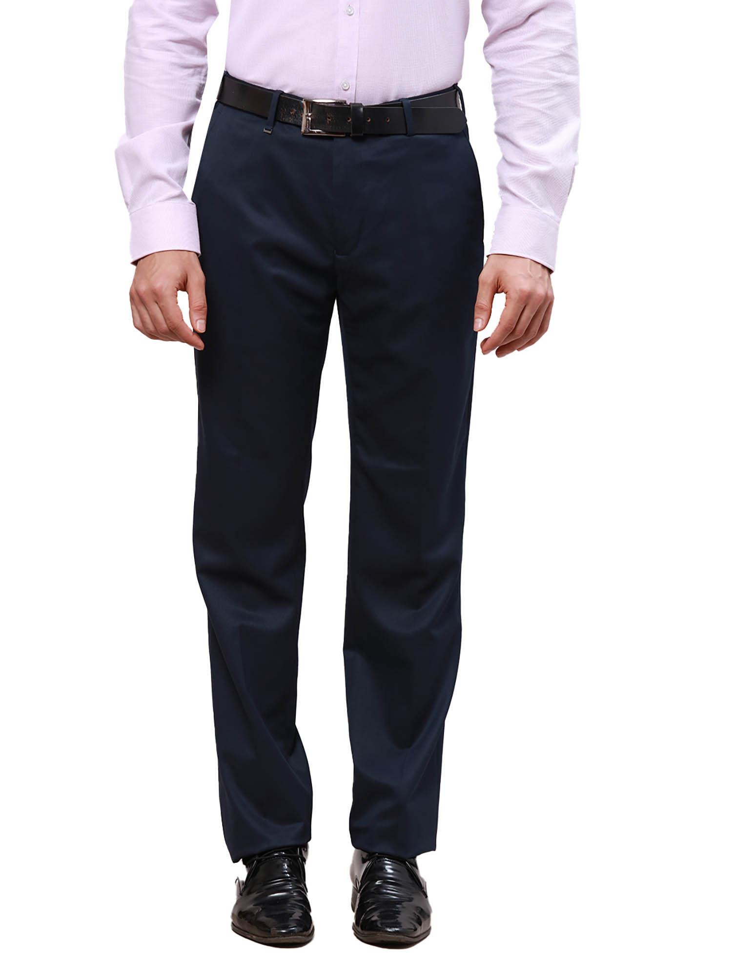 contemporary fit solid dark blue trouser