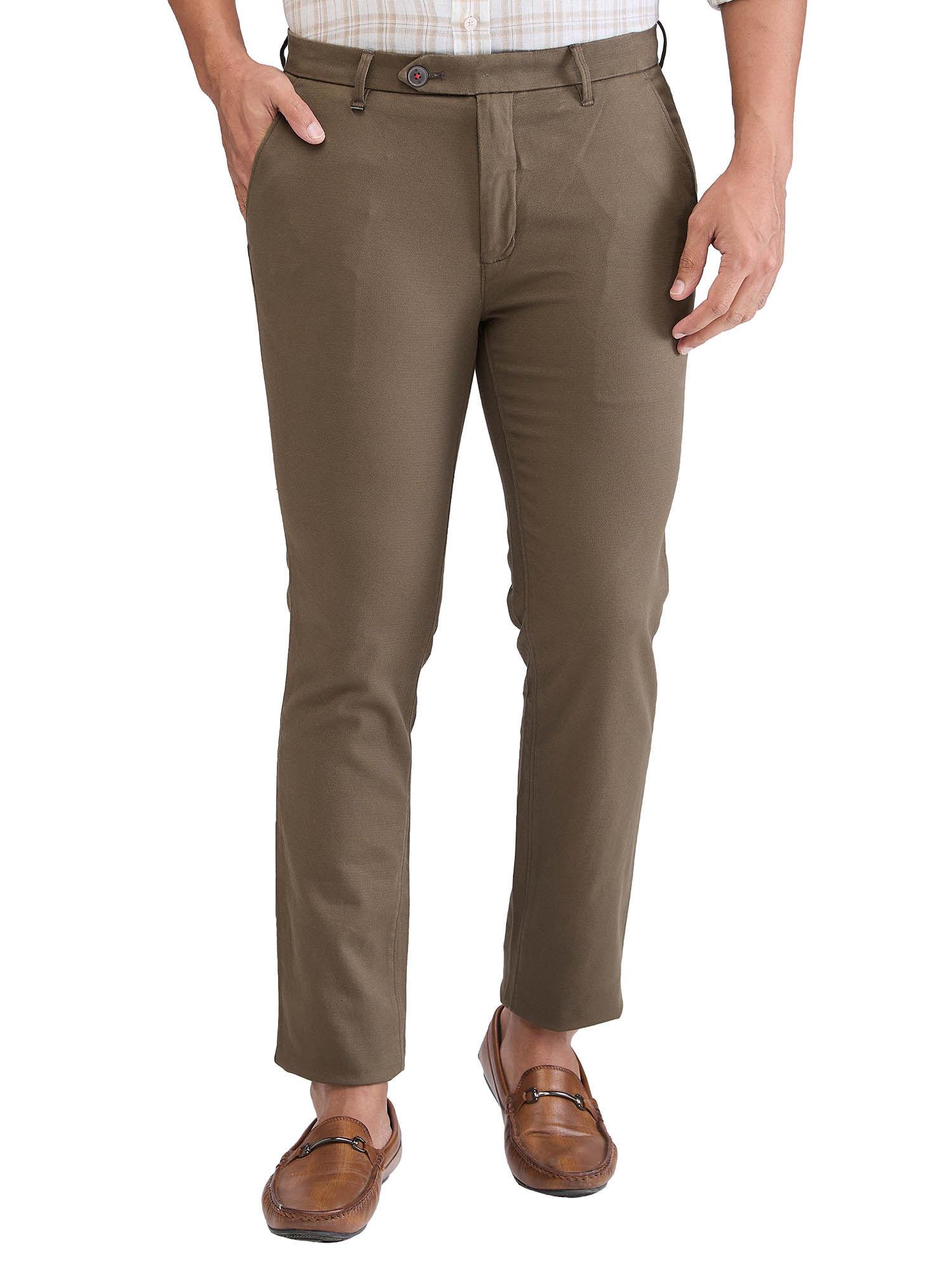 contemporary fit solid light green casual trouser