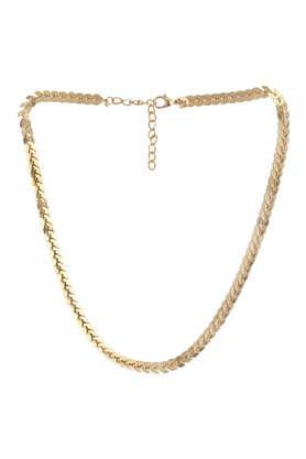 contemporary snake chain & cable chain-link statement gold-toned necklace