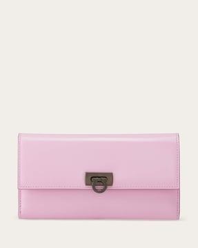 continental bi-fold wallet with gancini clasp