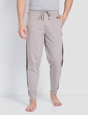 contrast panel tapered oj001 lounge joggers - pack of 1